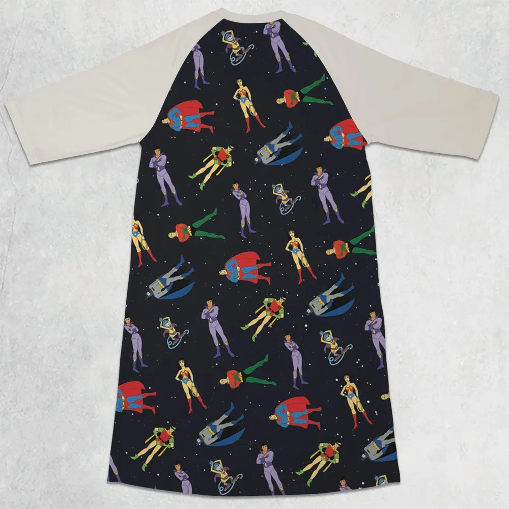 The Super Powers Team Super Friends 3/4 Sleeve Raglan Dress - 2