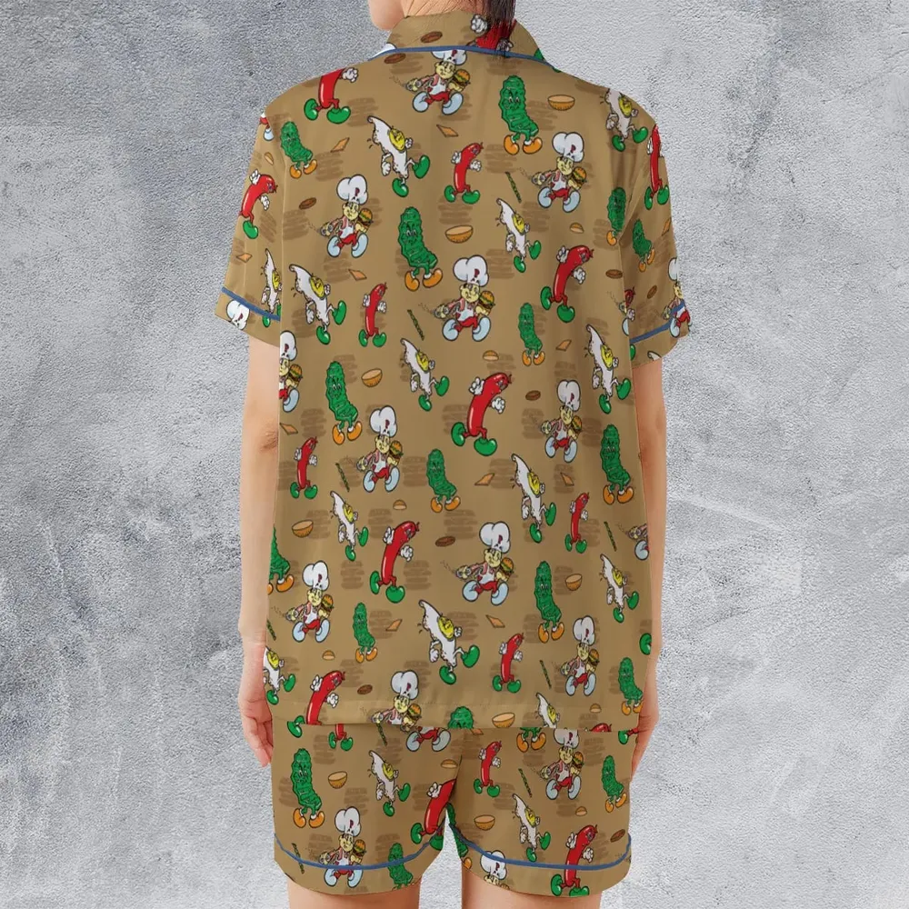 BurgerTime Arcade Satin Short-Sleeve Pajamas Set - 2
