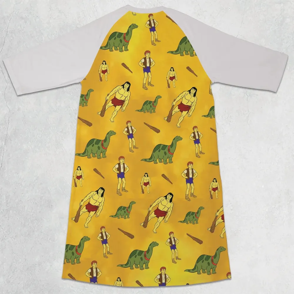 Dino Boy in the Lost Valley 3/4 Sleeve Raglan Dress - 2