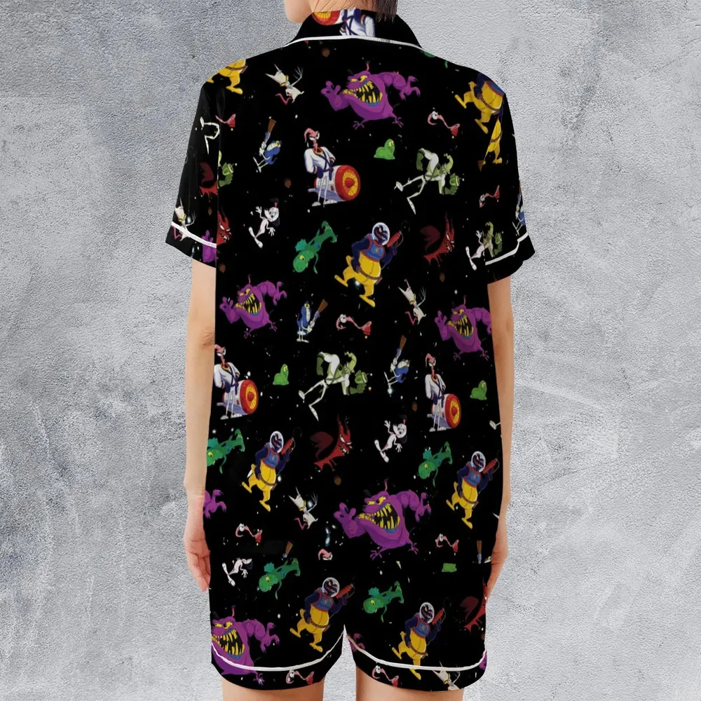 Earthworm Jim And Od Characters Satin Short-Sleeve Pajamas Set - 2