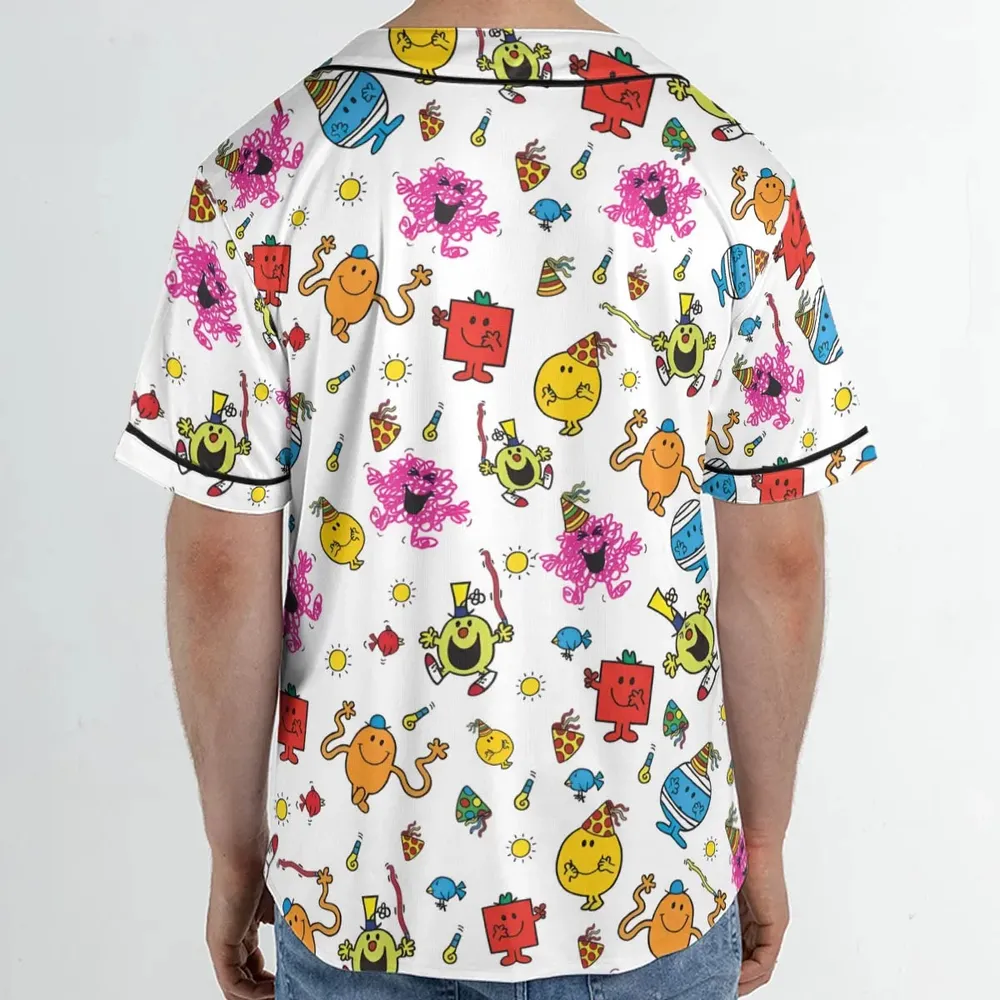 Party Mr. Men Little Miss Unisex Baseball Jersey - 2