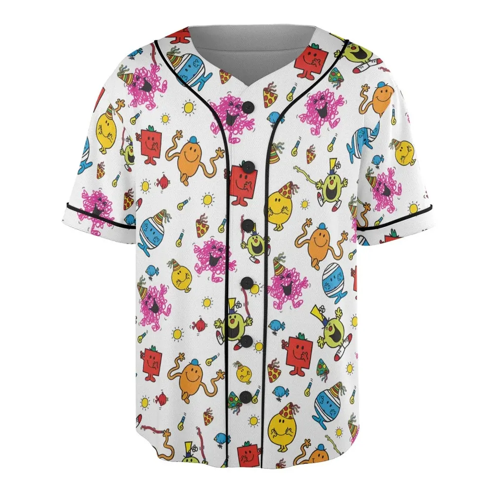 Party Mr. Men Little Miss Unisex Baseball Jersey - 3