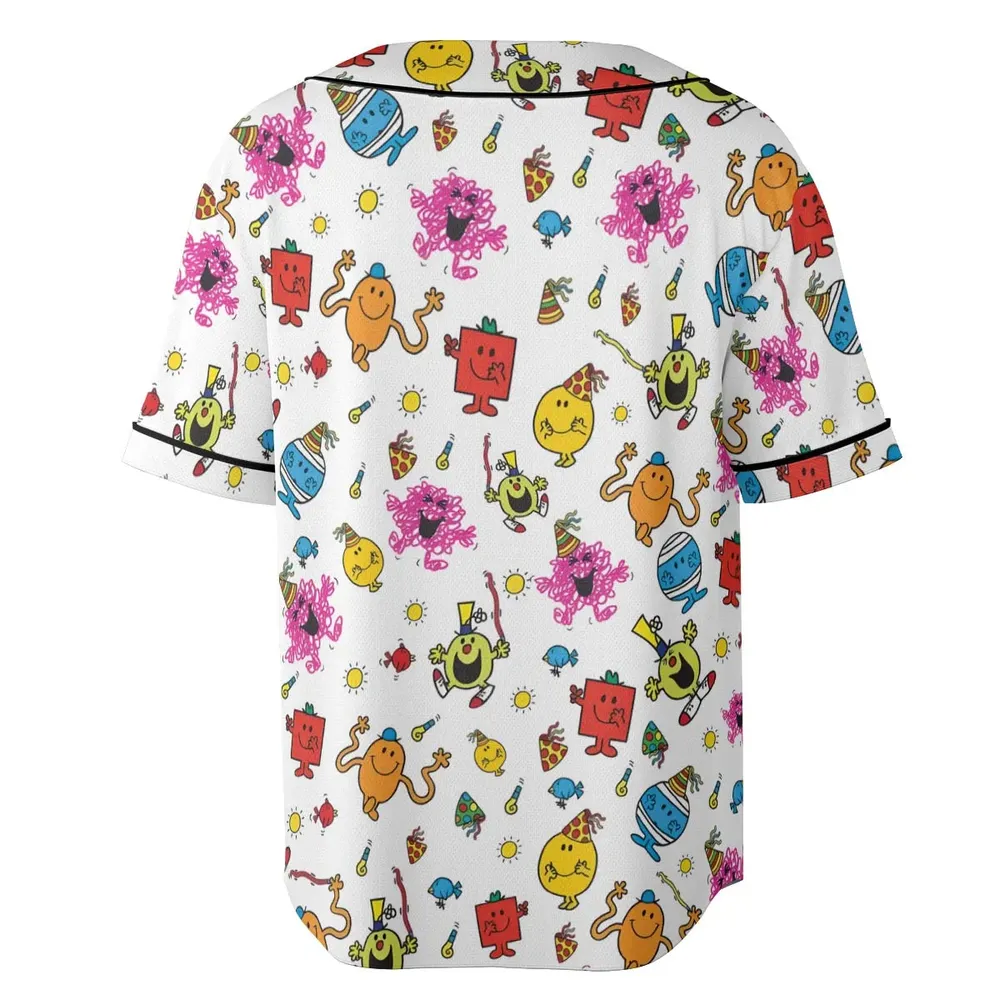 Party Mr. Men Little Miss Unisex Baseball Jersey - 4