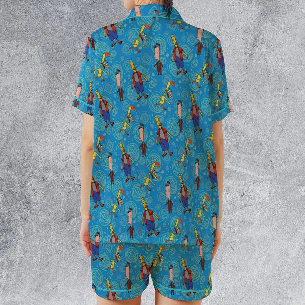 Animated Attitude Duckman Satin Short-Sleeve Pajamas Set - 2