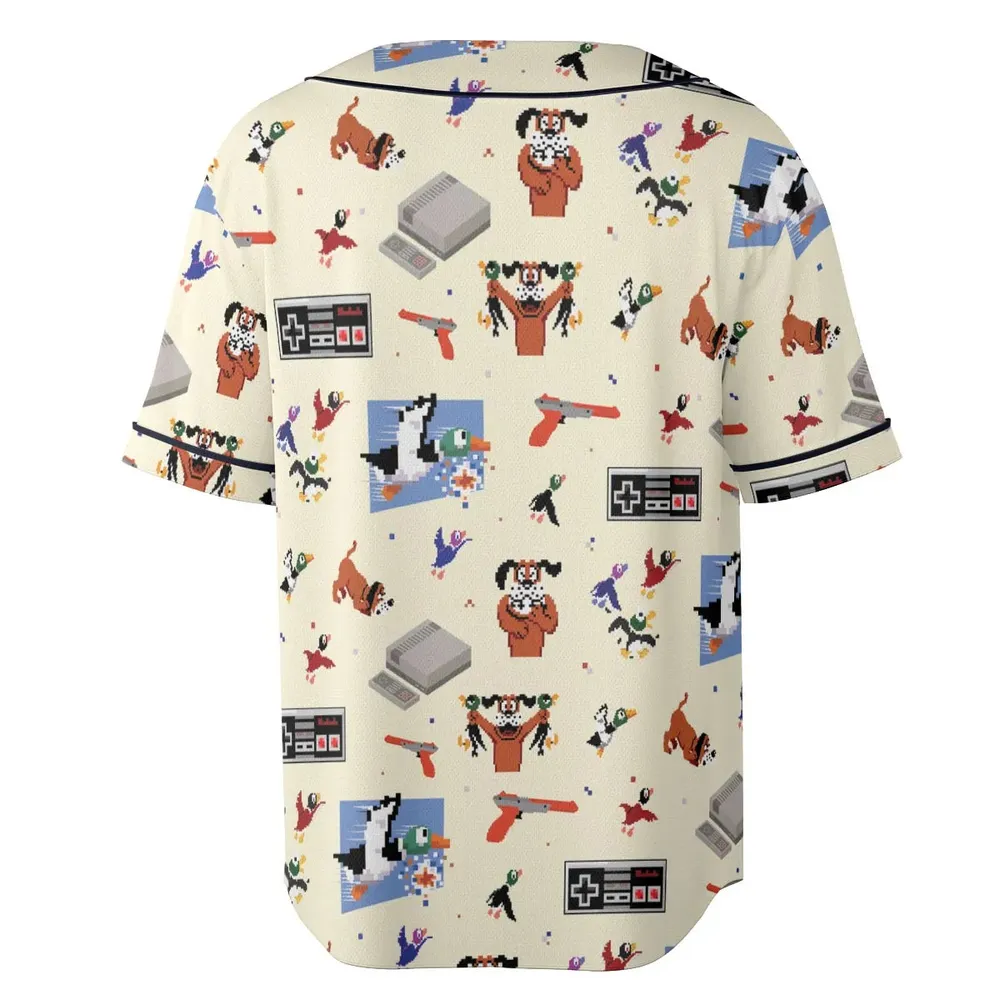 Retro Video Game Duck Hunt Unisex Baseball Jersey - 4