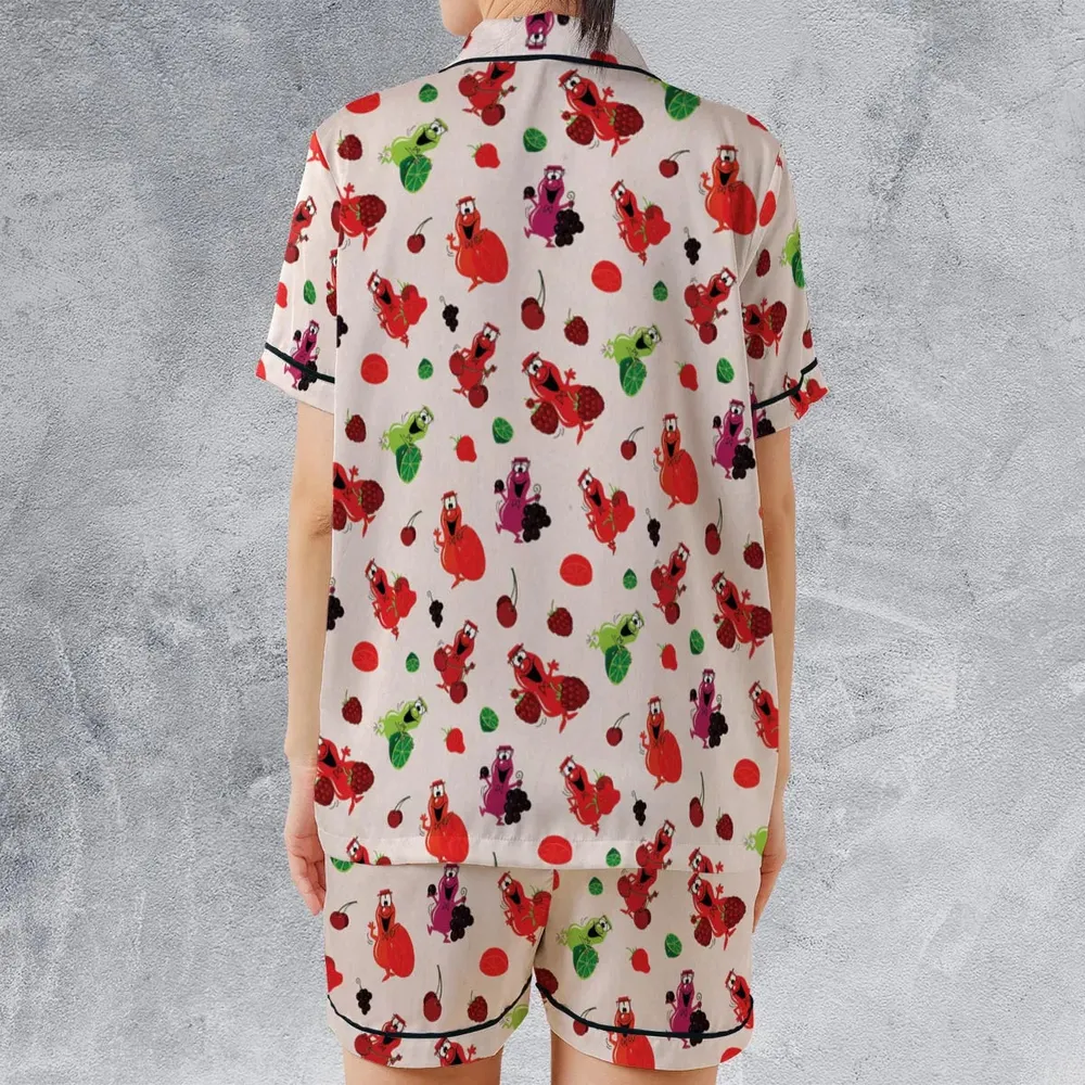 Meet Mr Wiggle Satin Short-Sleeve Pajamas Set - 2