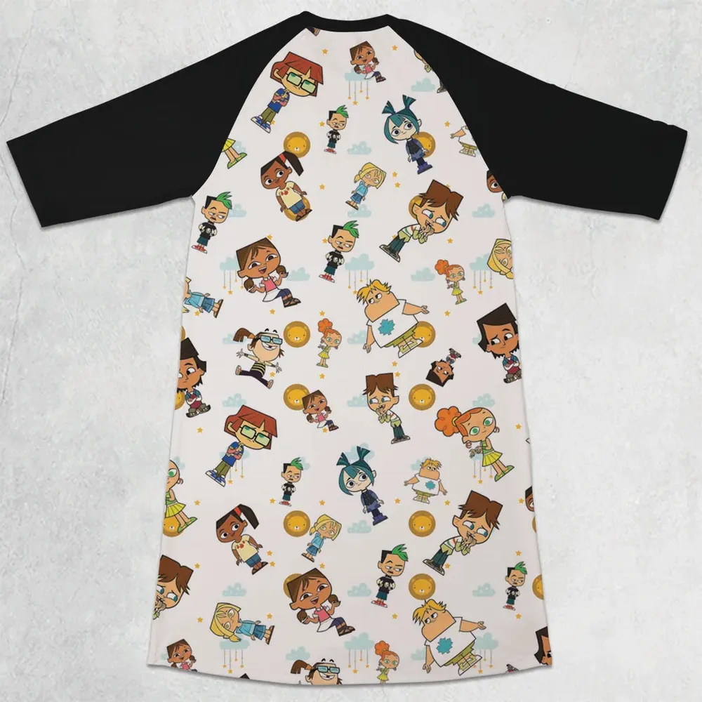 Drama Llamas Total Drama 3/4 Sleeve Raglan Dress - 2