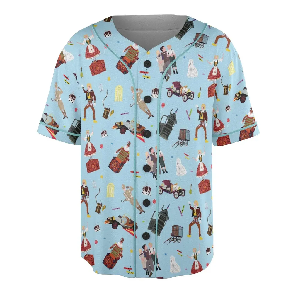 Chitty Chitty Bang Bang Patterns Unisex Baseball Jersey - 3