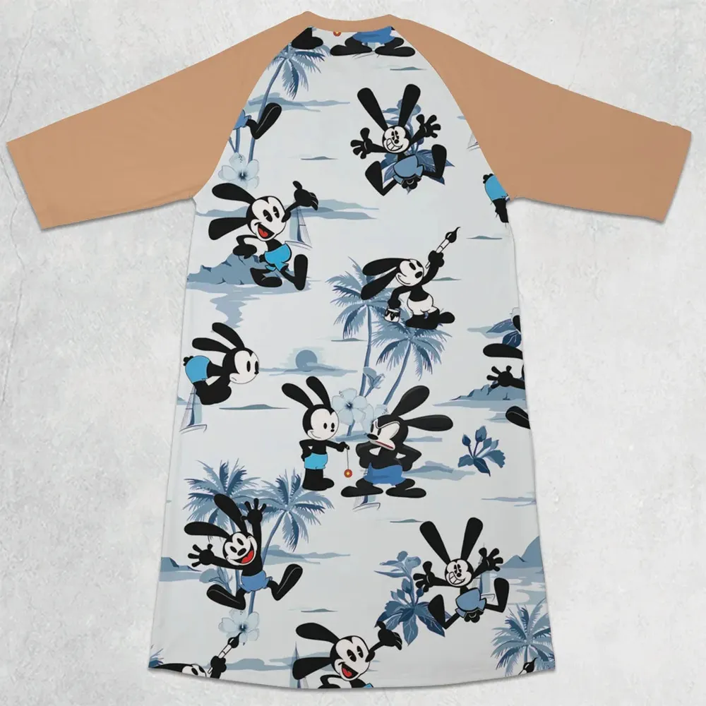 Oswald the Lucky Rabbit 3/4 Sleeve Raglan Dress - 2