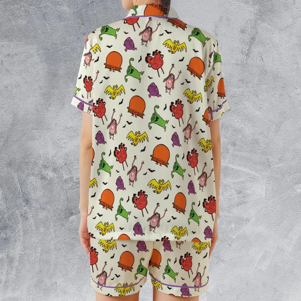 Little Monster Satin Short-Sleeve Pajamas Set - 2