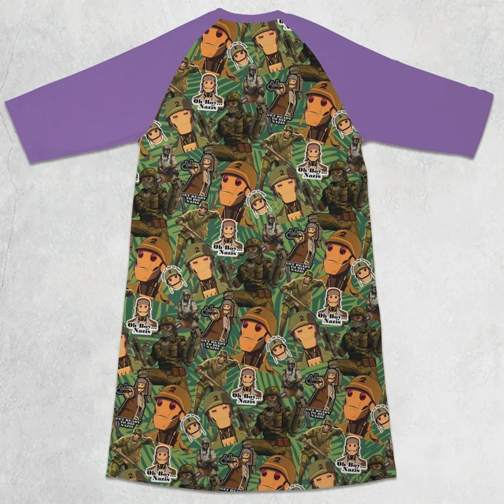 GI Robot Creature Commandos 3/4 Sleeve Raglan Dress - 2