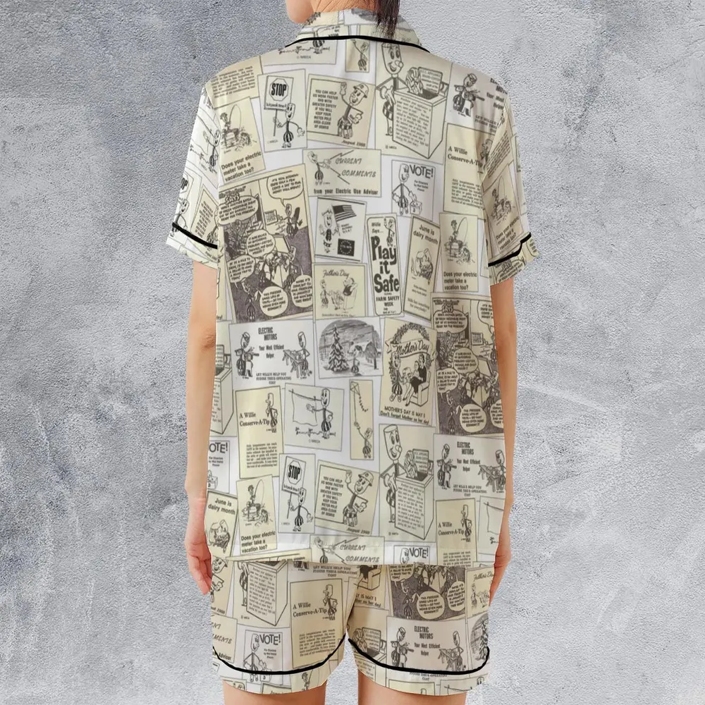 Willie Wiredhand Satin Short-Sleeve Pajamas Set - 2