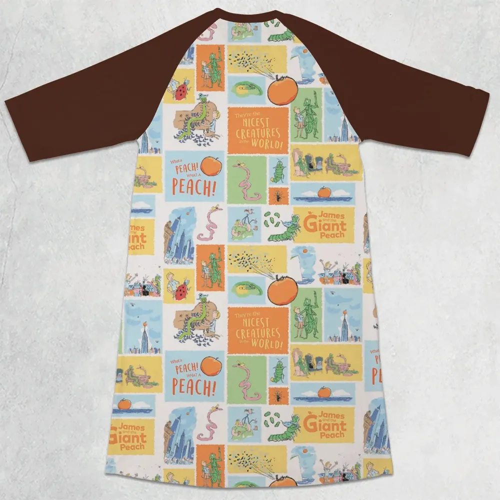 Children's Tales What A Peach James And The Giant Peach 3/4 Sleeve Raglan Dress - 2