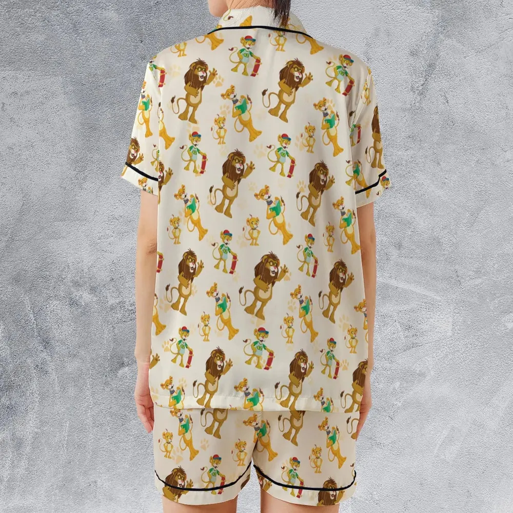 Between The Lions Characters Satin Short-Sleeve Pajamas Set - 2
