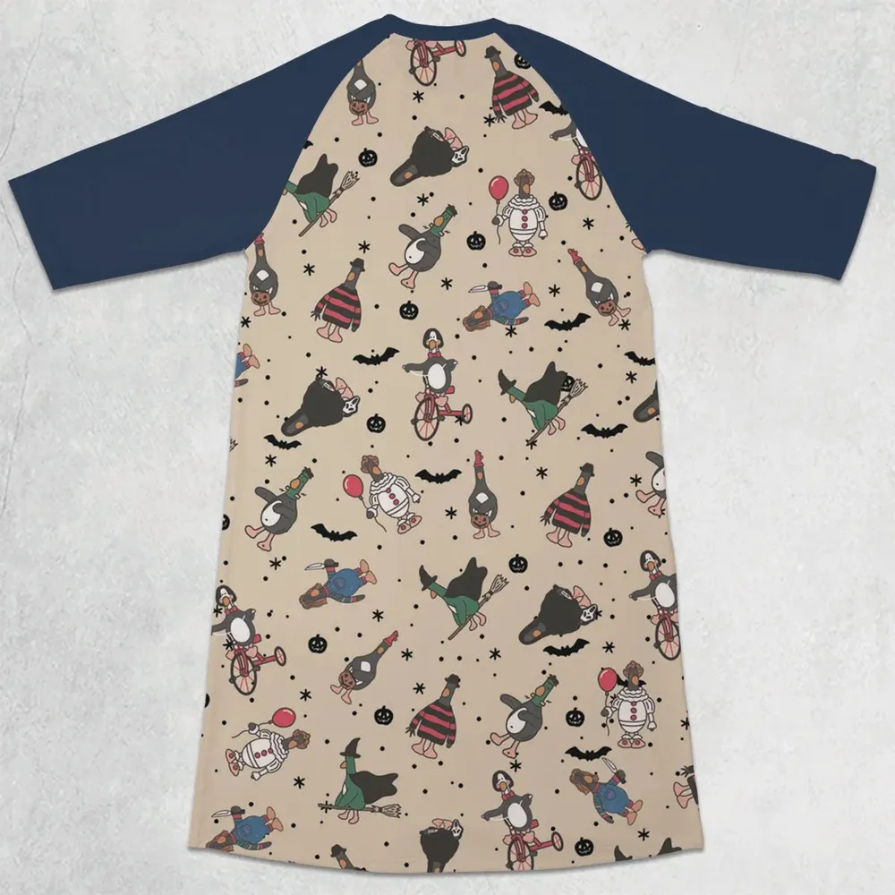 Quack Killer Horror 3/4 Sleeve Raglan Dress - 2