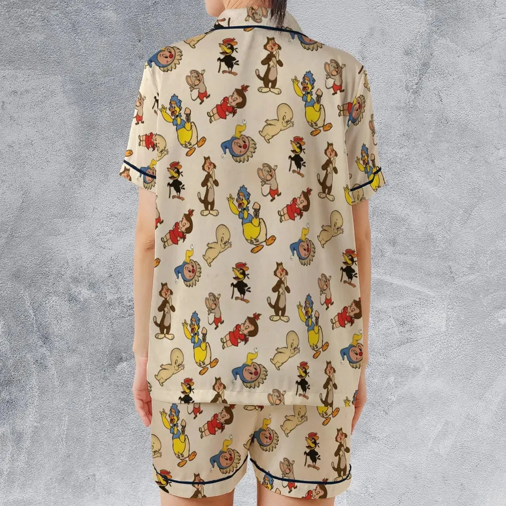 Harvey TV Stars Cartoon Characters Satin Short-Sleeve Pajamas Set - 2