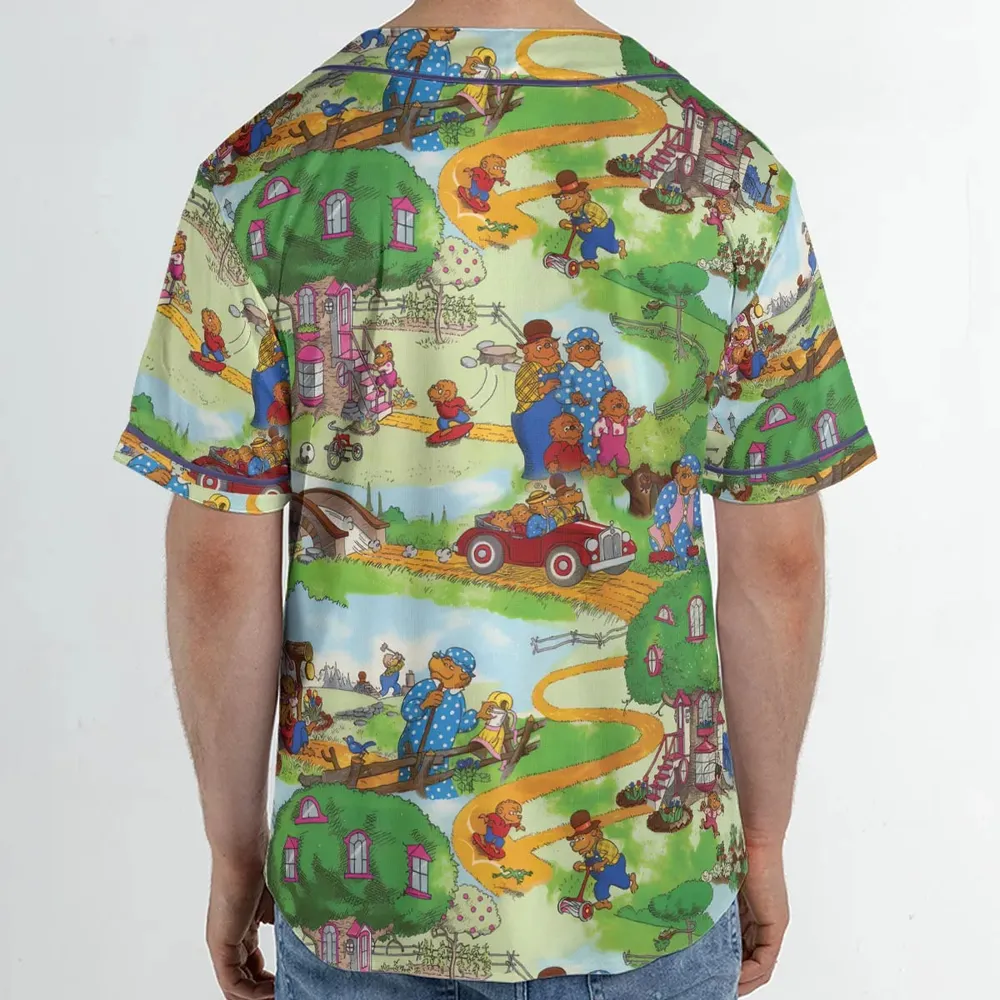 A Big Treehouse Berenstain Bears Unisex Baseball Jersey - 2