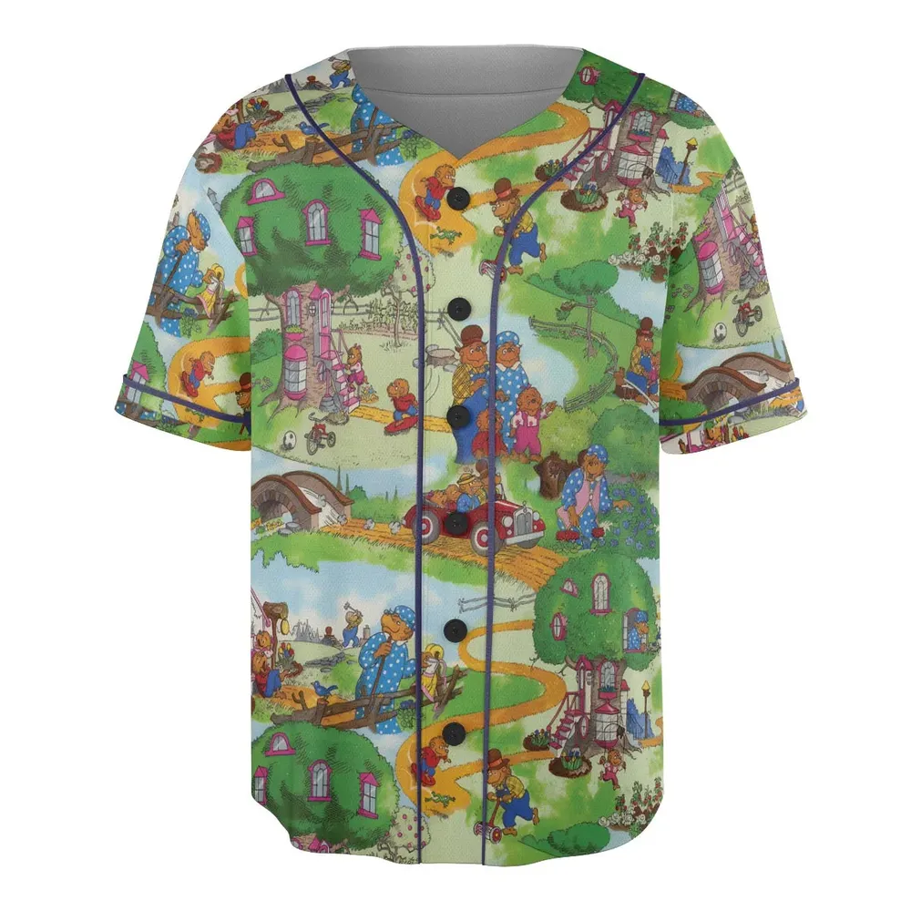 A Big Treehouse Berenstain Bears Unisex Baseball Jersey - 3