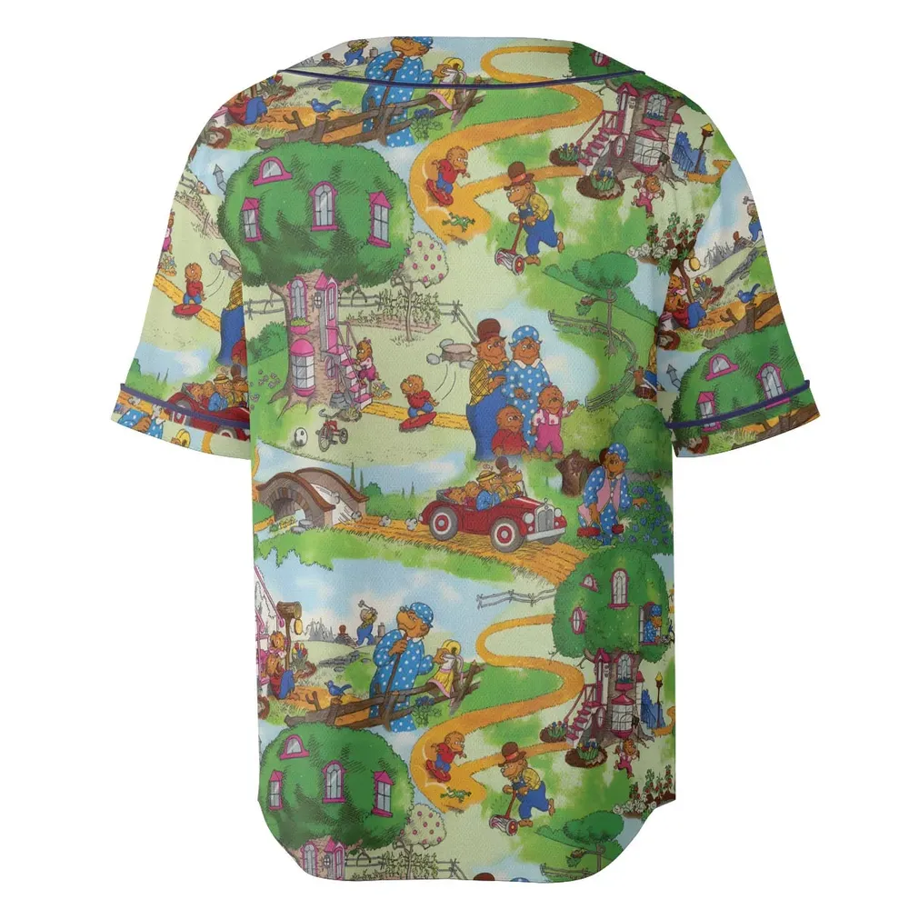 A Big Treehouse Berenstain Bears Unisex Baseball Jersey - 4