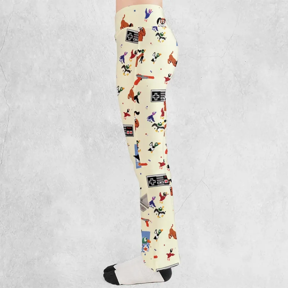 Retro Video Game Duck Hunt Flare Leggings - 3