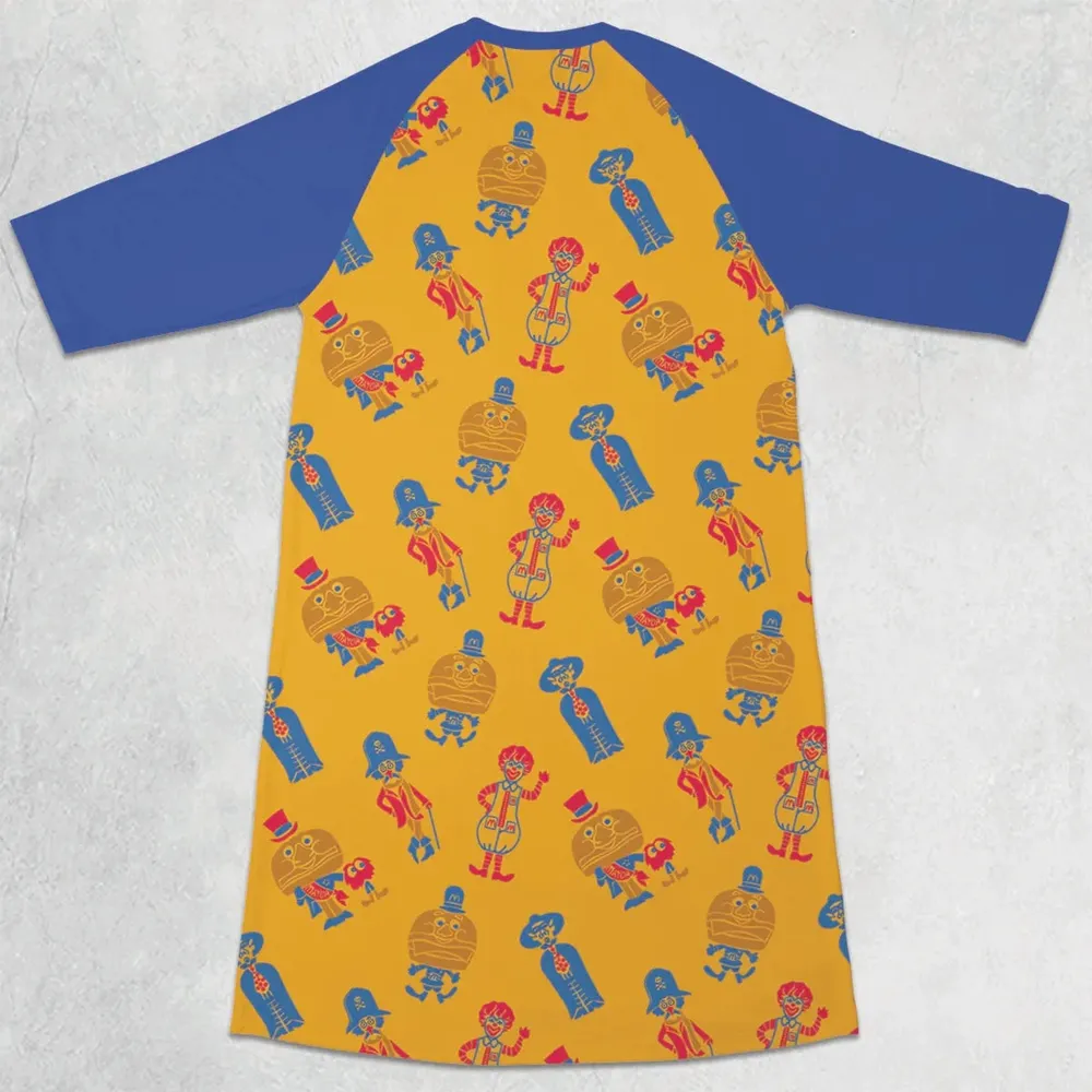 Mcdonaldland Lineup 3/4 Sleeve Raglan Dress - 2