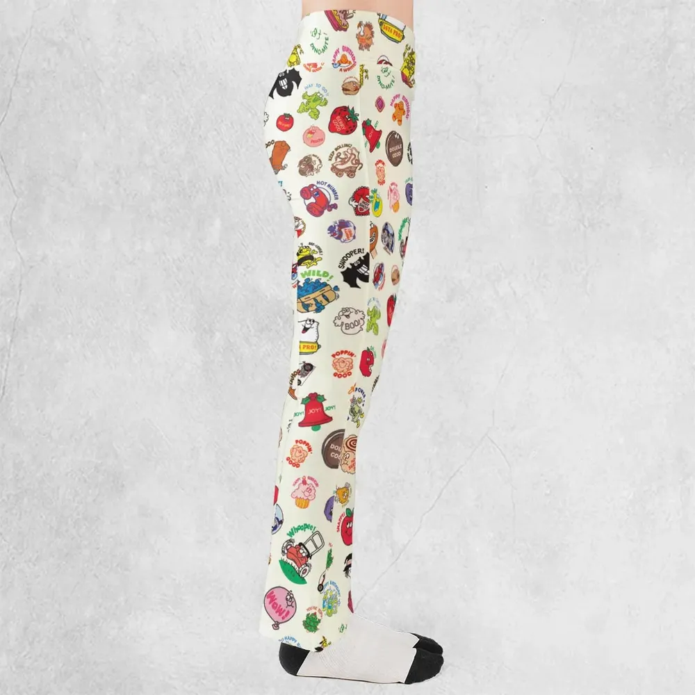Vintage Trend Matte Scratch & Sniff Flare Leggings - 2