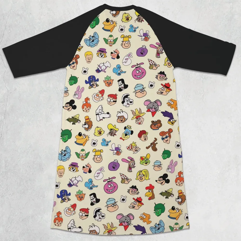 Blast From The Past 3/4 Sleeve Raglan Dress - 2