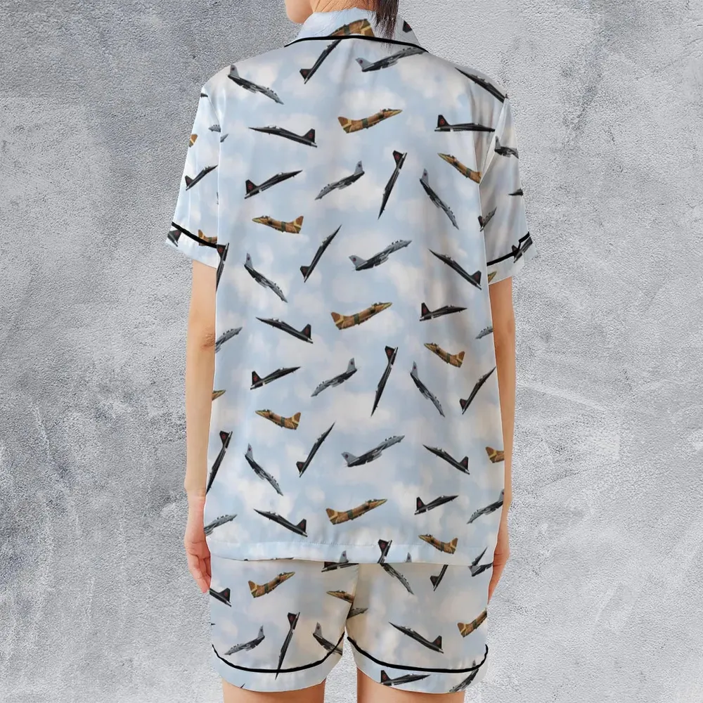 Top Gun Aircraft Satin Short-Sleeve Pajamas Set - 2