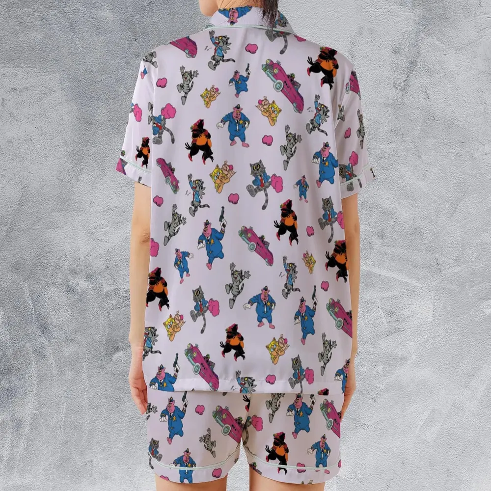 Fritz The Cat Characters Satin Short-Sleeve Pajamas Set - 2