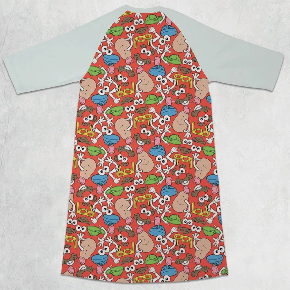 Potato Head 3/4 Sleeve Raglan Dress - 2