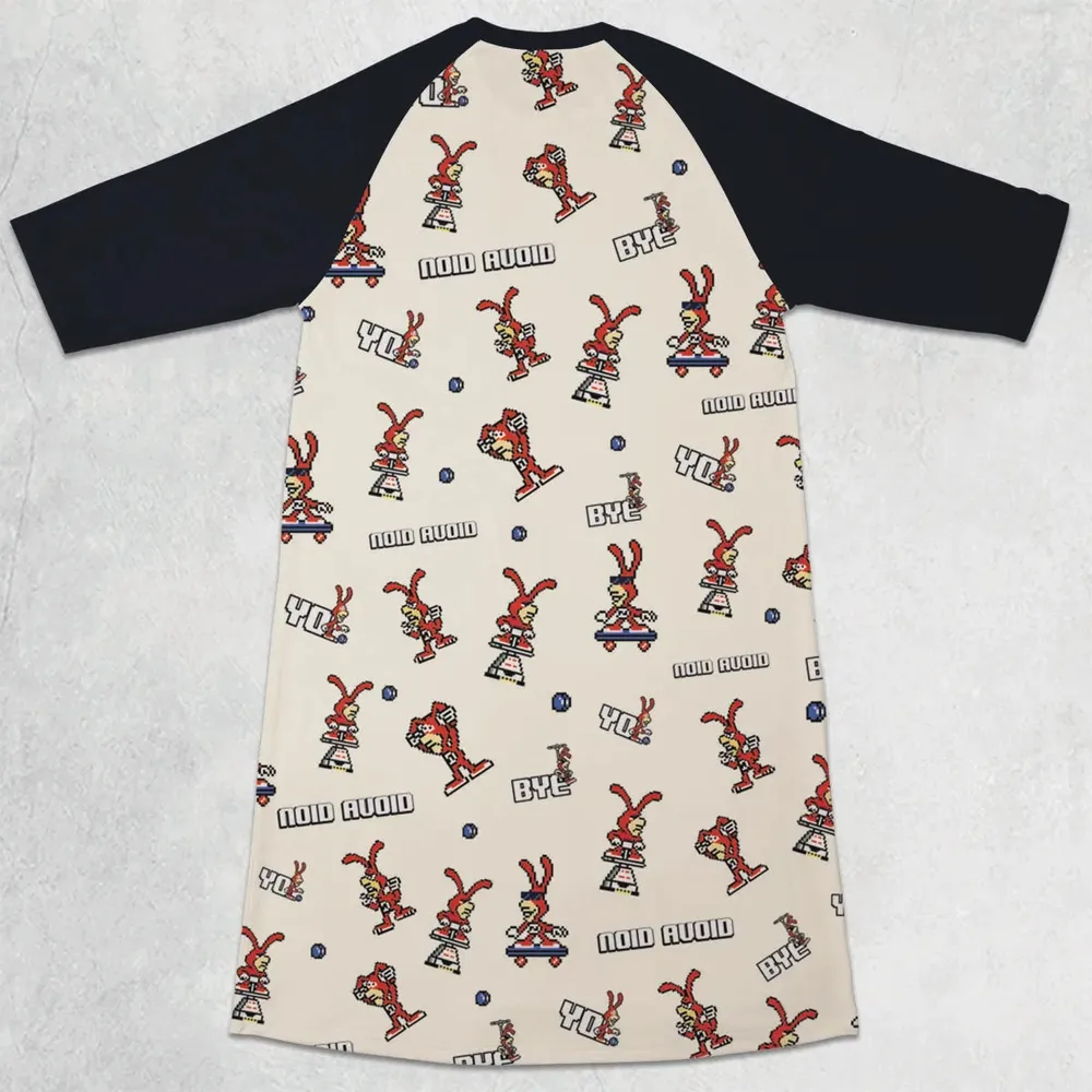 Avoid The Noid Yo Noid 3/4 Sleeve Raglan Dress - 2