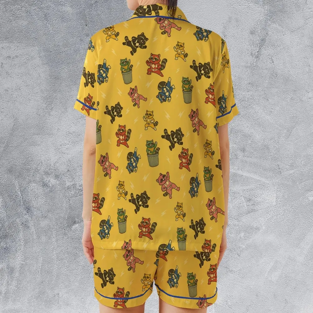 Morphin Time Trash Panda Satin Short-Sleeve Pajamas Set - 2