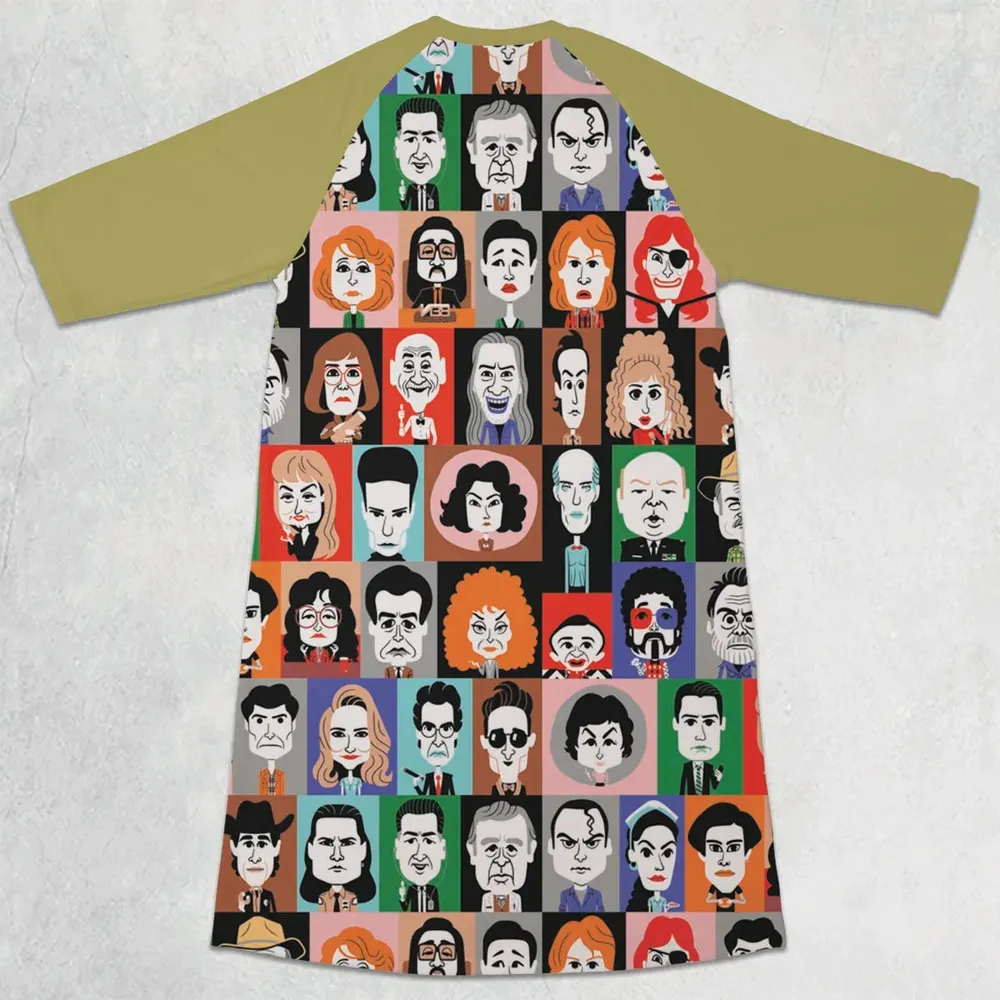 Twin Peaks Characters 3/4 Sleeve Raglan Dress - 2