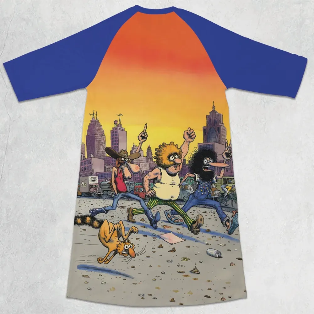 The Fabulous Furry Freak Brothers 3/4 Sleeve Raglan Dress - 2