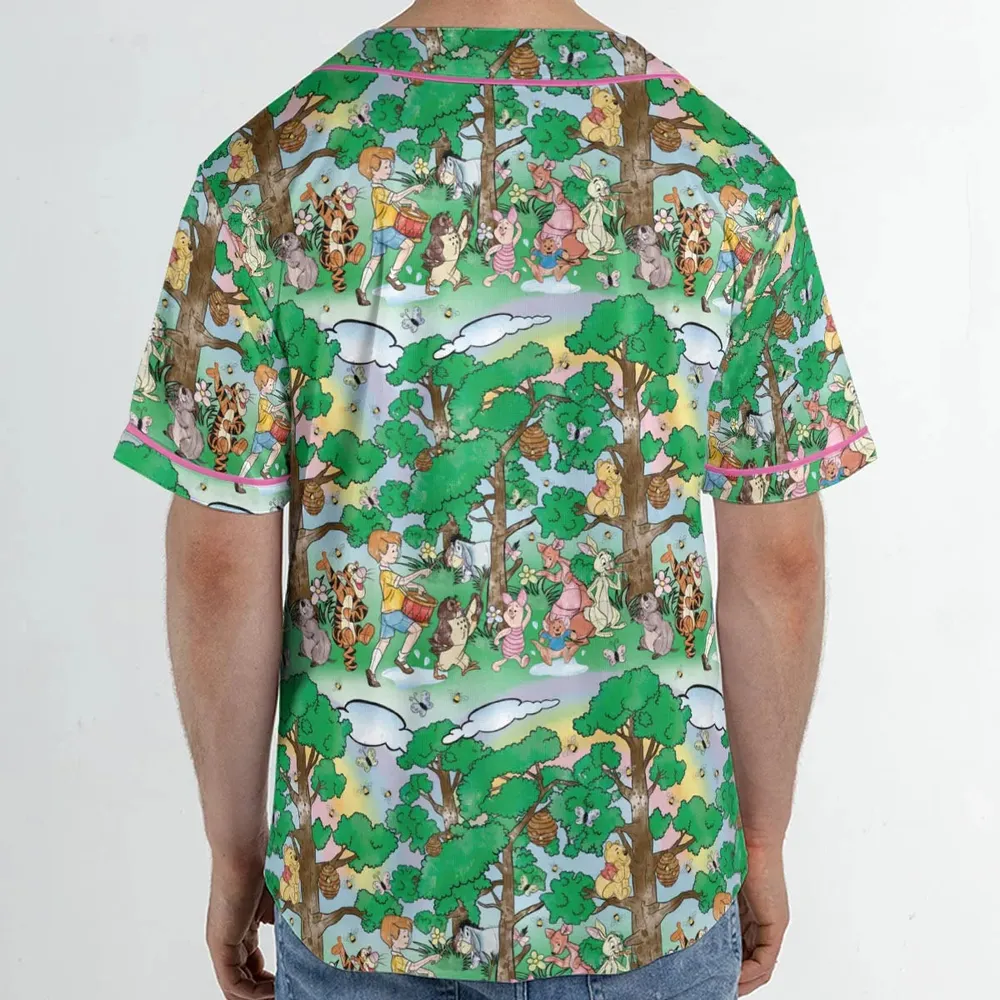 Bear and Friends Winnie the Pooh Unisex Baseball Jersey - 2
