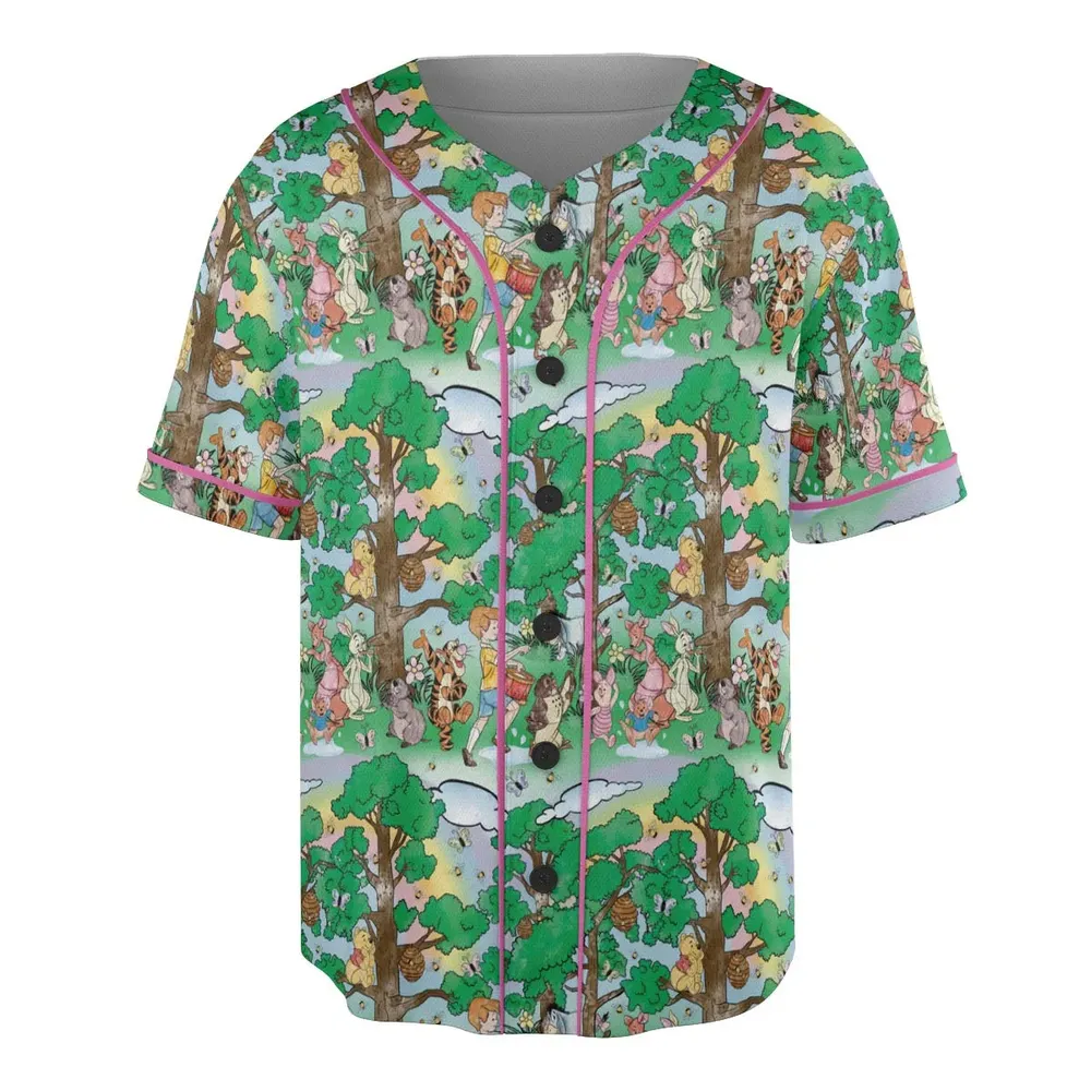 Bear and Friends Winnie the Pooh Unisex Baseball Jersey - 3