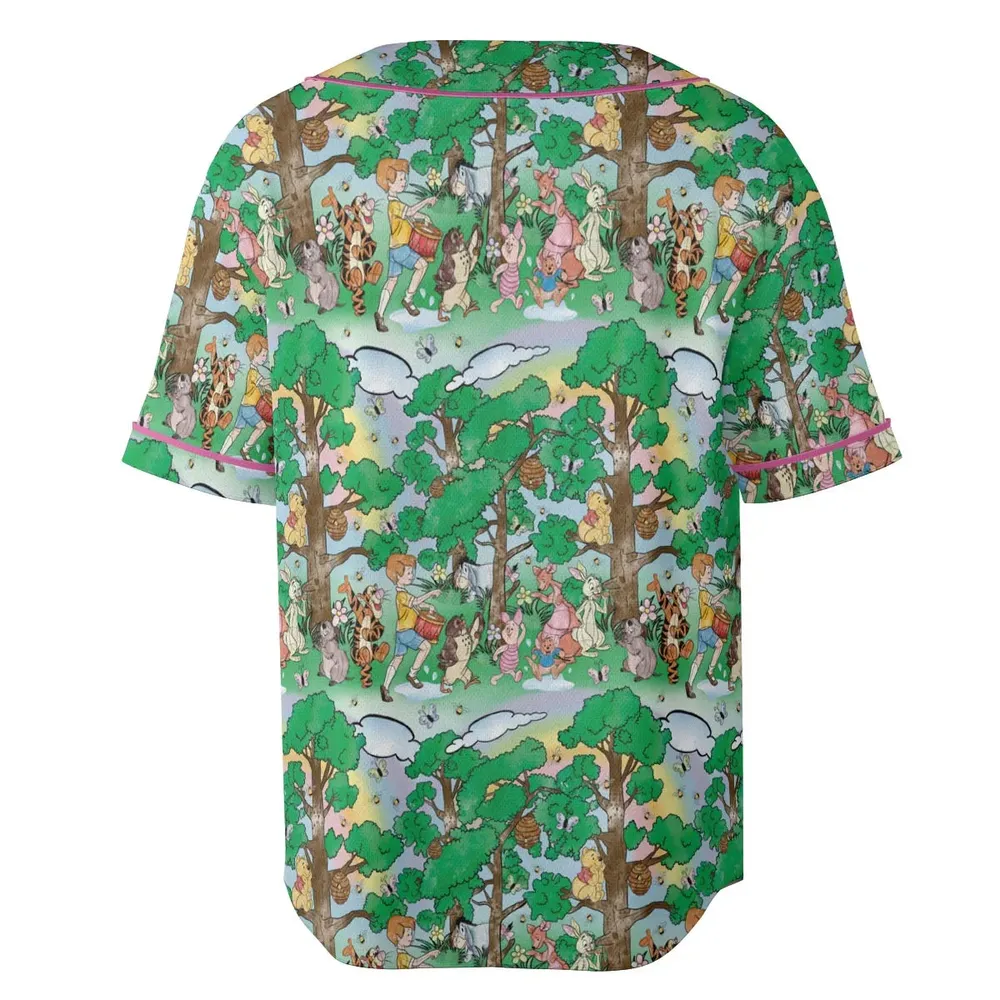 Bear and Friends Winnie the Pooh Unisex Baseball Jersey - 4