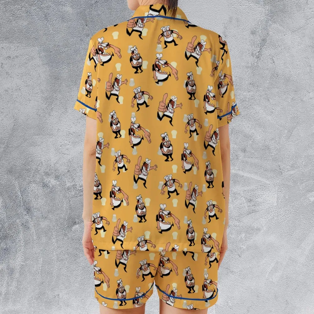 Peppino Sprites Pizza Tower Satin Short-Sleeve Pajamas Set - 2