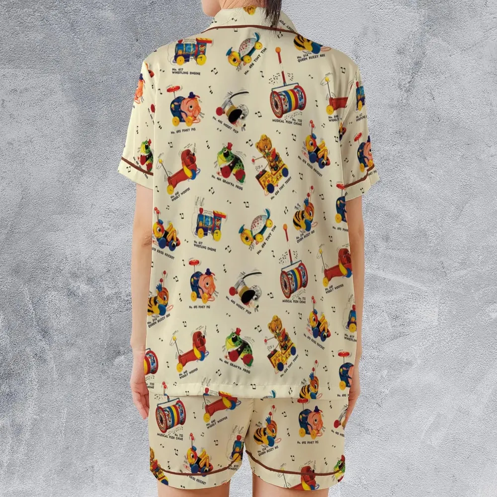 Vintage FP Toys Satin Short-Sleeve Pajamas Set - 2