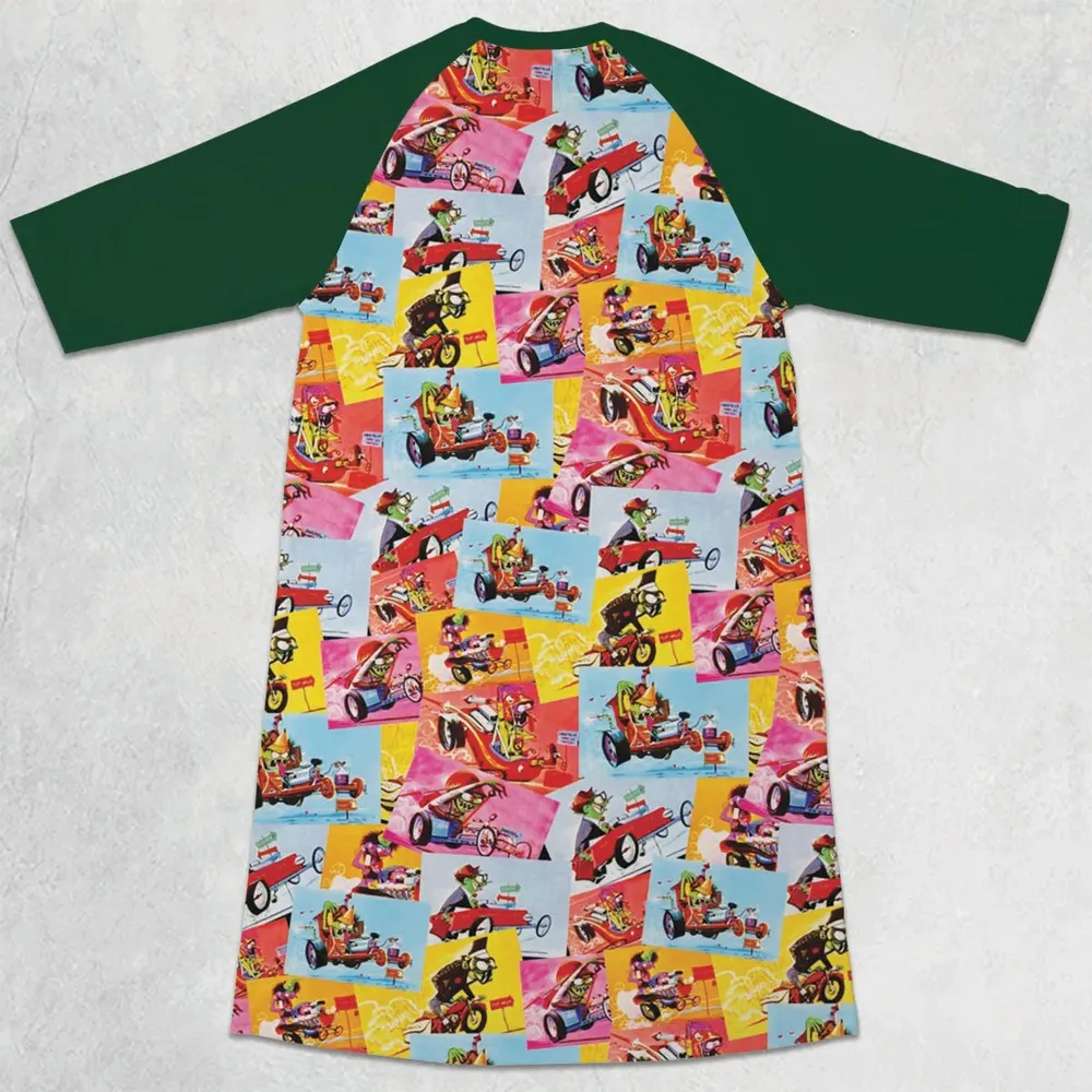The Sounds Of The Weird-Ohs 3/4 Sleeve Raglan Dress - 2