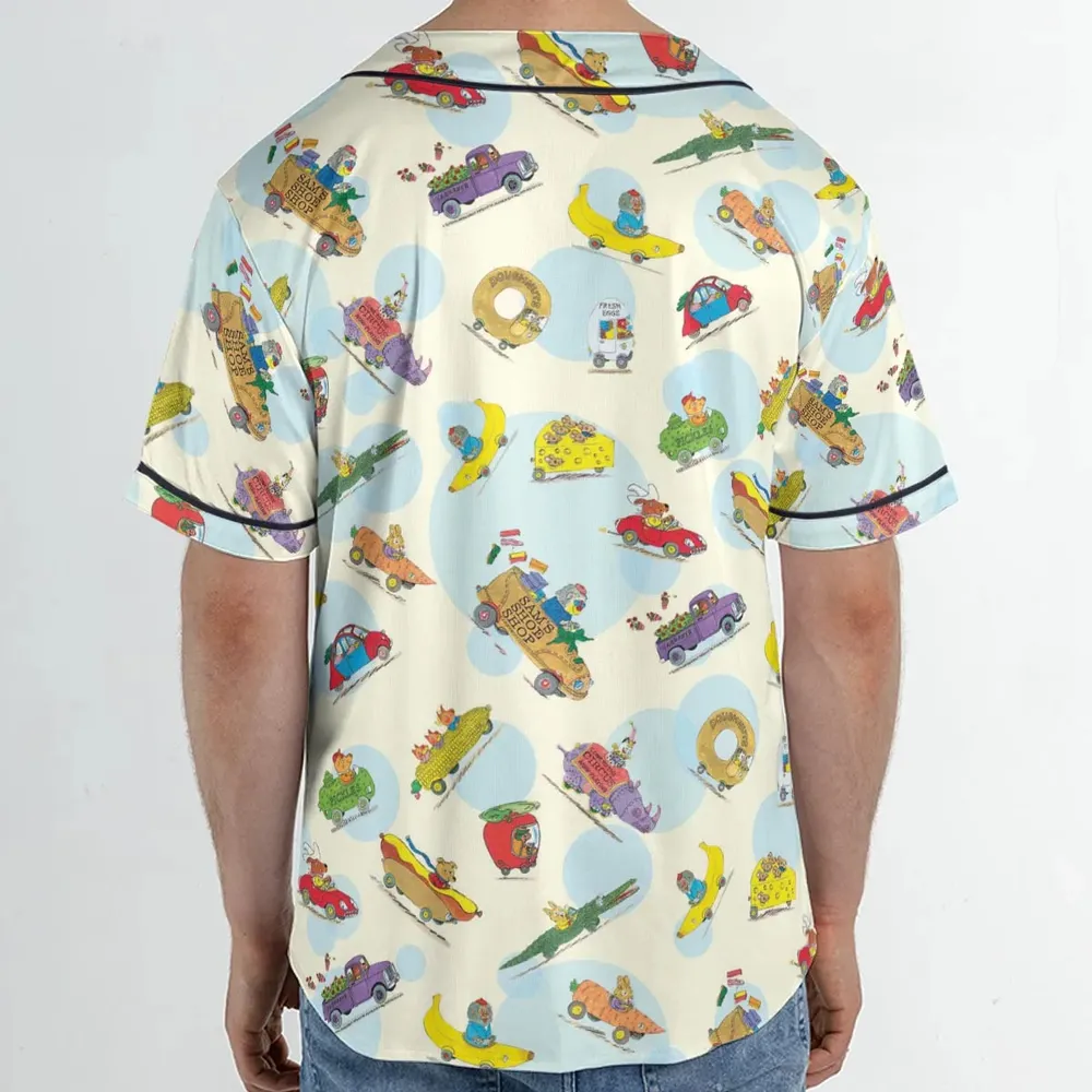 The Busy World of Richard Scarry Unisex Baseball Jersey - 2