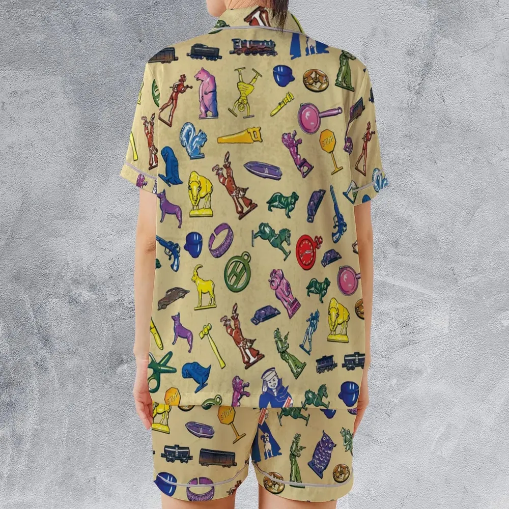 60s Cracker Jack Prizes Satin Short-Sleeve Pajamas Set - 2