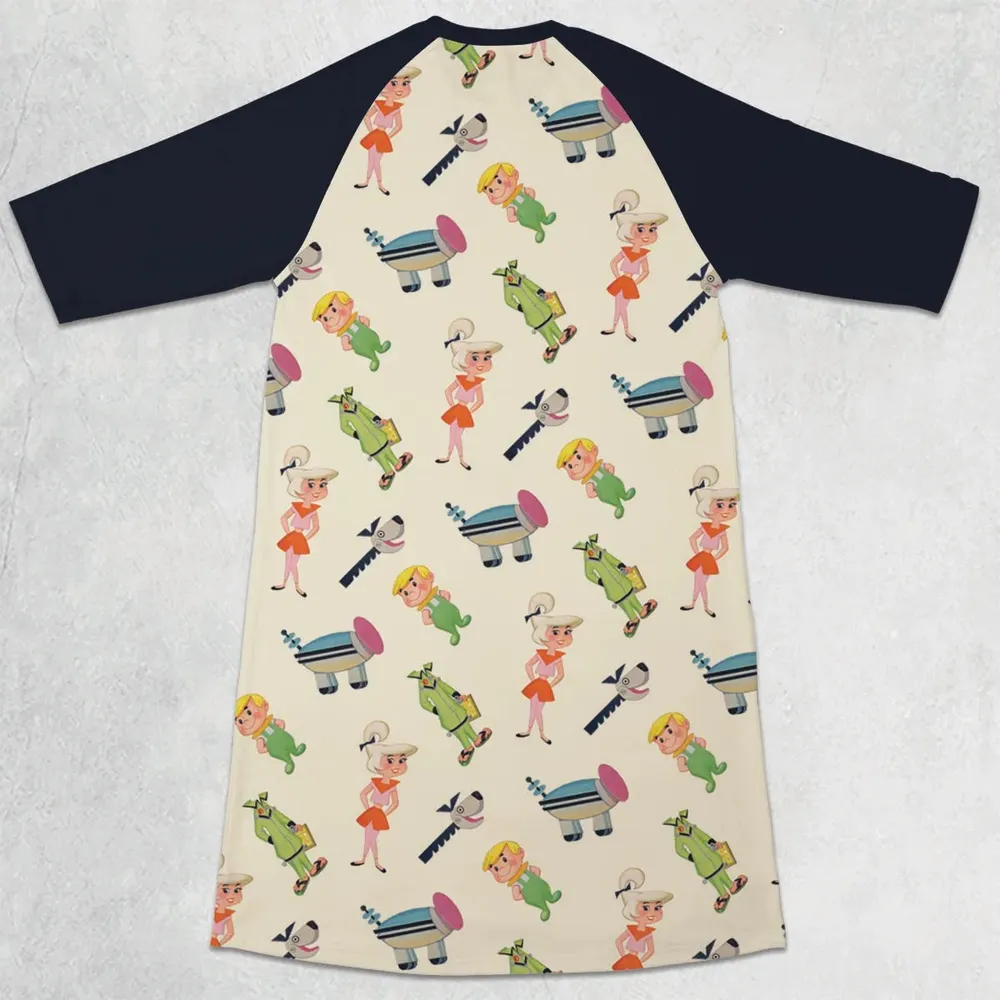 Toon Time The Jetsons 3/4 Sleeve Raglan Dress - 2