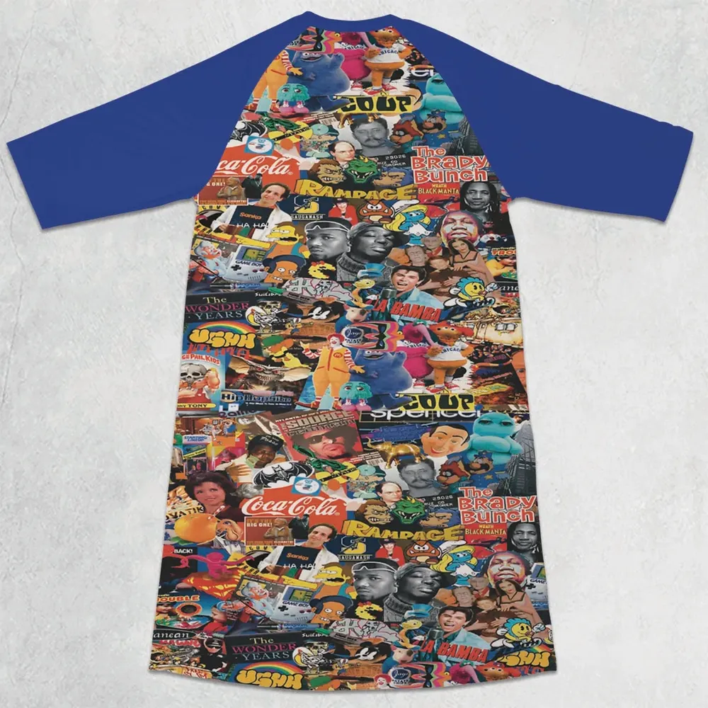 POP Culture 3/4 Sleeve Raglan Dress - 2