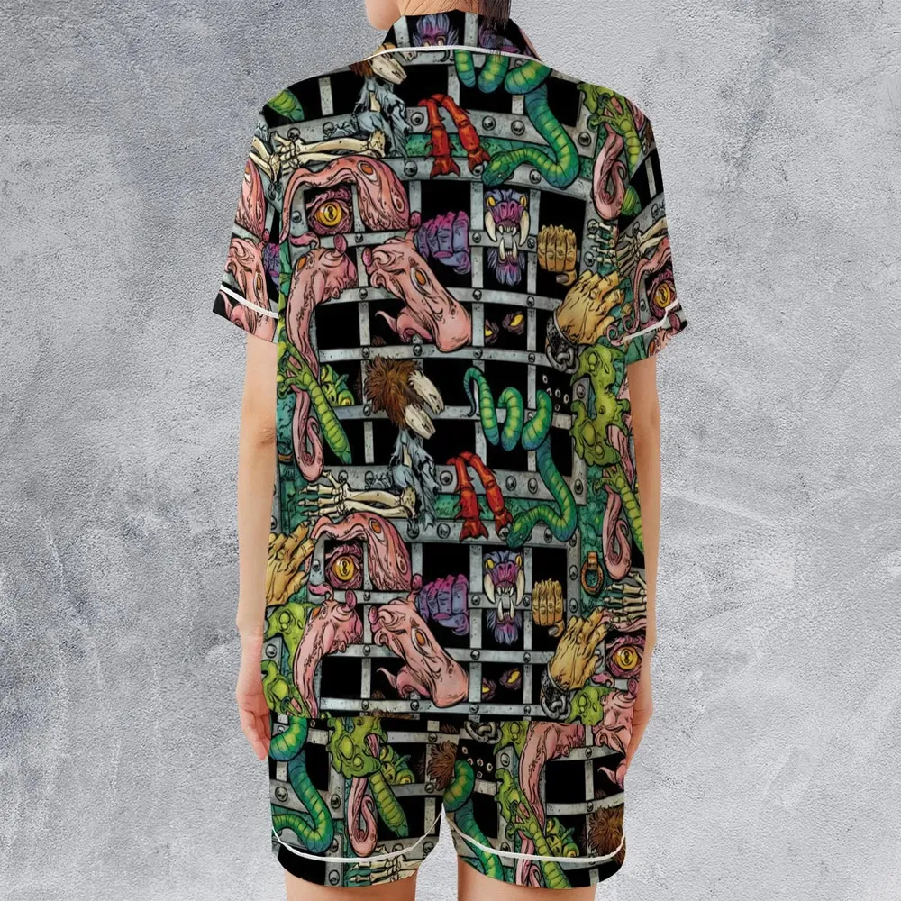 Castle Grayskull Dungeon He-man And The Masters Of The Universe Satin Short-Sleeve Pajamas Set - 2