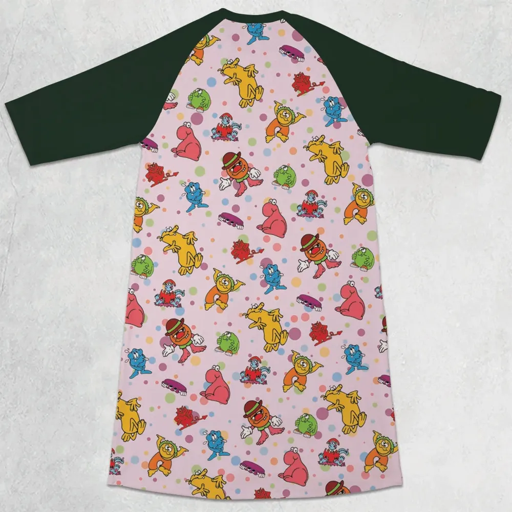 Willy Wonka  Candy Club 3/4 Sleeve Raglan Dress - 2