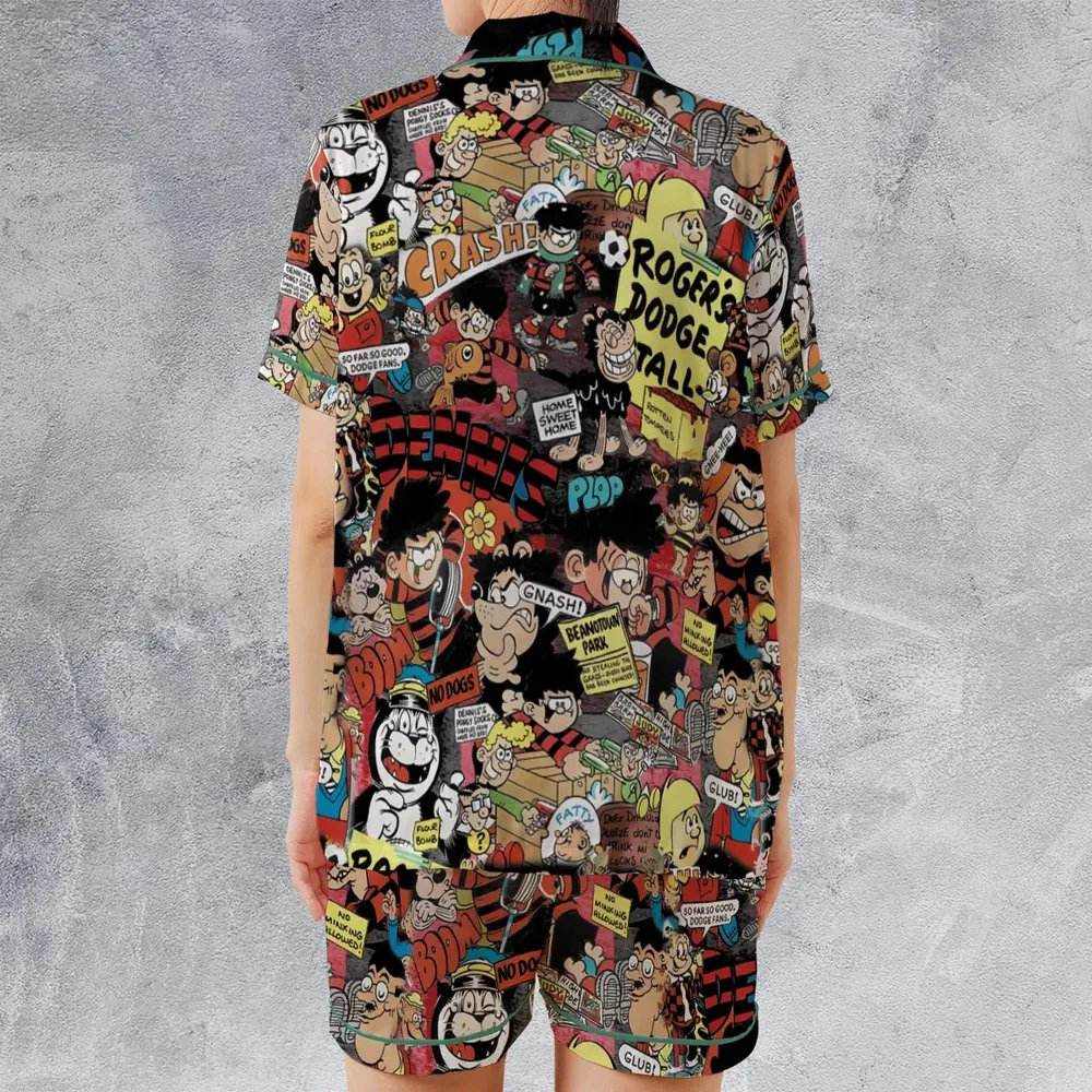 Retro Rebel Beano Satin Short-Sleeve Pajamas Set - 2