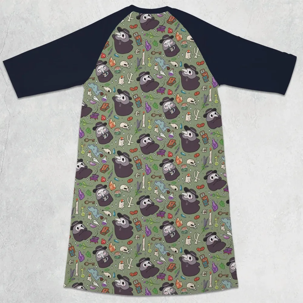Plague Doctor 3/4 Sleeve Raglan Dress - 2