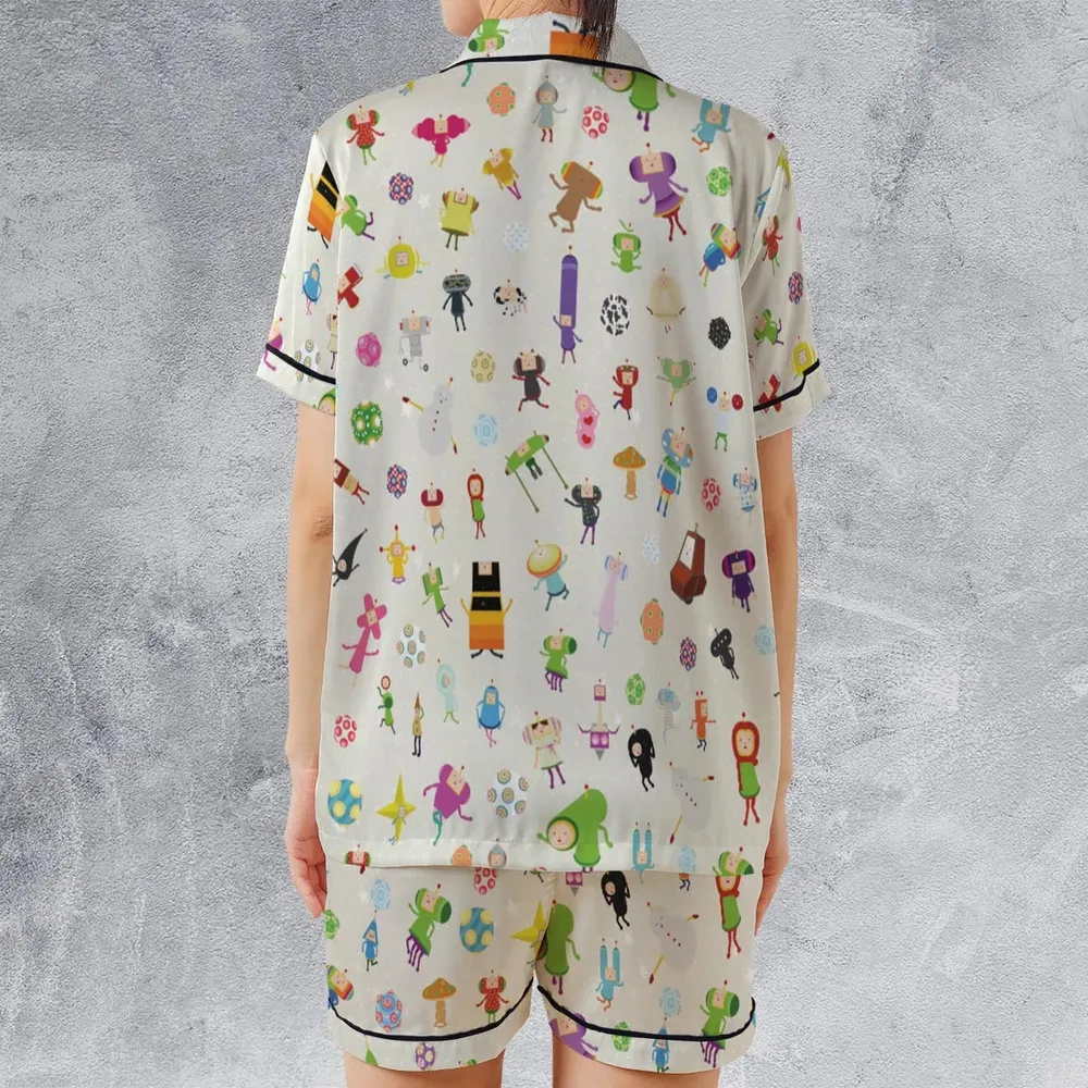 Cute Characters Katamari Satin Short-Sleeve Pajamas Set - 2