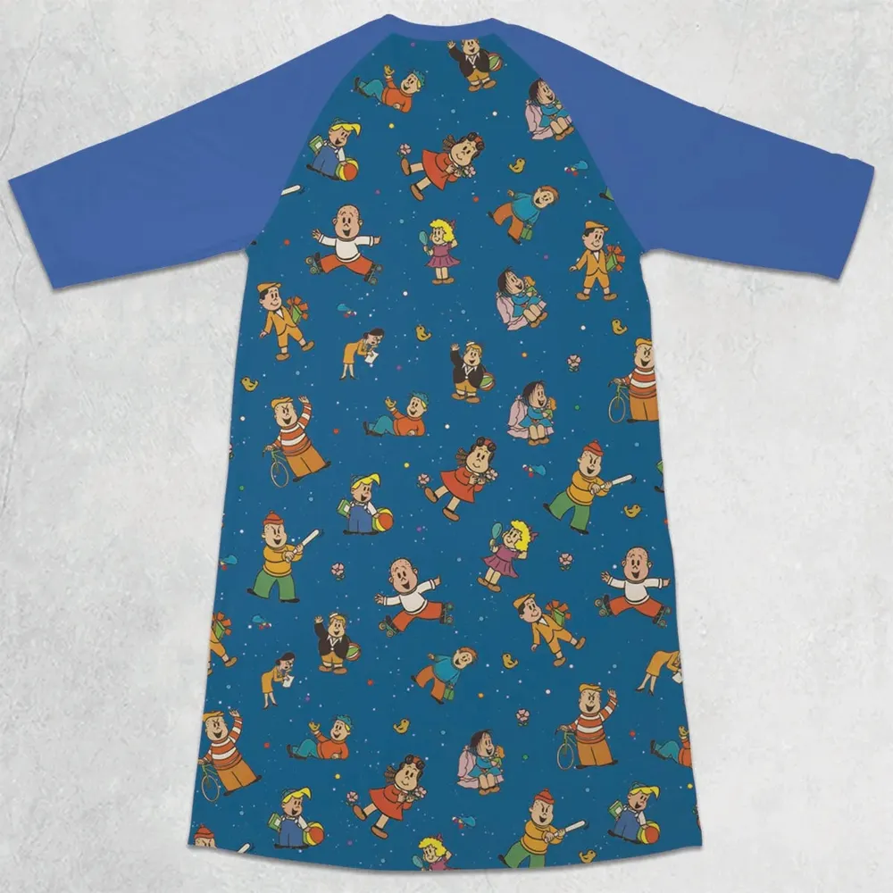 Cartoon Throwback The Little Lulu Show 3/4 Sleeve Raglan Dress - 2